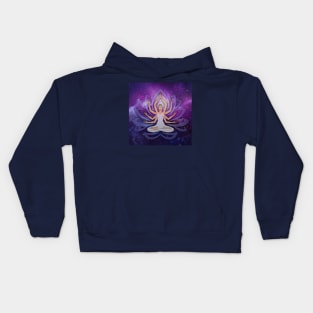 Violet Lotus and Woman with many Arms Kids Hoodie